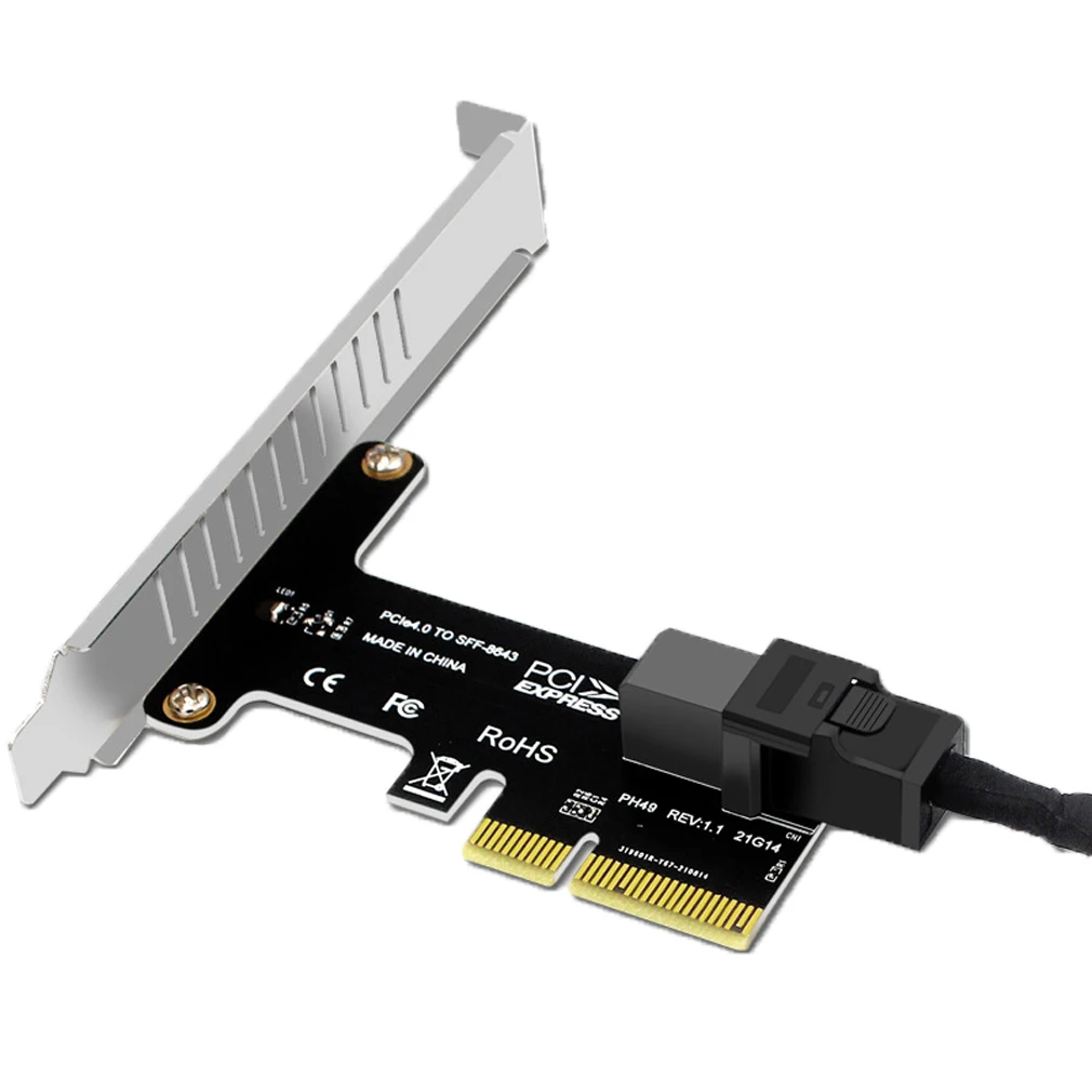 การ์ด Pcie X4 To SFF-8643การ์ด U.2 Nvme SSD Solid State Hard Disk Adapter สำหรับสล็อต Pci-E X4/X8/X16