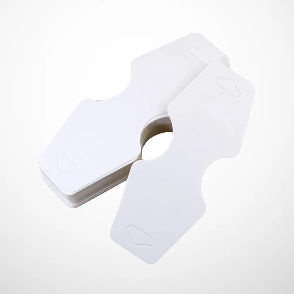 

100Pcs Kraft Paper Jewelry Display Cards for Necklaces Bracelets Hanging Holders Reusable Staple Closure Home Shop Use