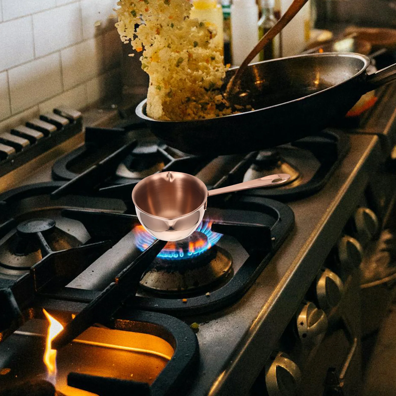 

304 Stainless Steel Mini Pot Compact Milk Butter Warmer for Stove Top Melting Oil Portable Cooking Pan