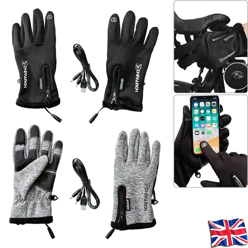 AliExpress ZHUHUAYU Electric Heated Winter Warm Non-Slip Touch Screen Bike Cycg Gloves USB