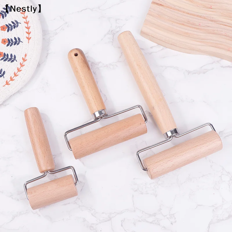 1Pc Rolling Pin T Shape Wooden Dough Manual Roller Durable Pizza Baker Roller Kitchen Baking Crush Nuts Crackers Utensils〔Nest〕