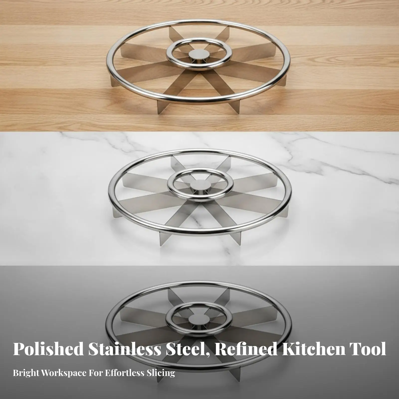 304 Stainless Steel Cake Portion Cutter 8 Fin Radial Slicer for Party Dessert Prep