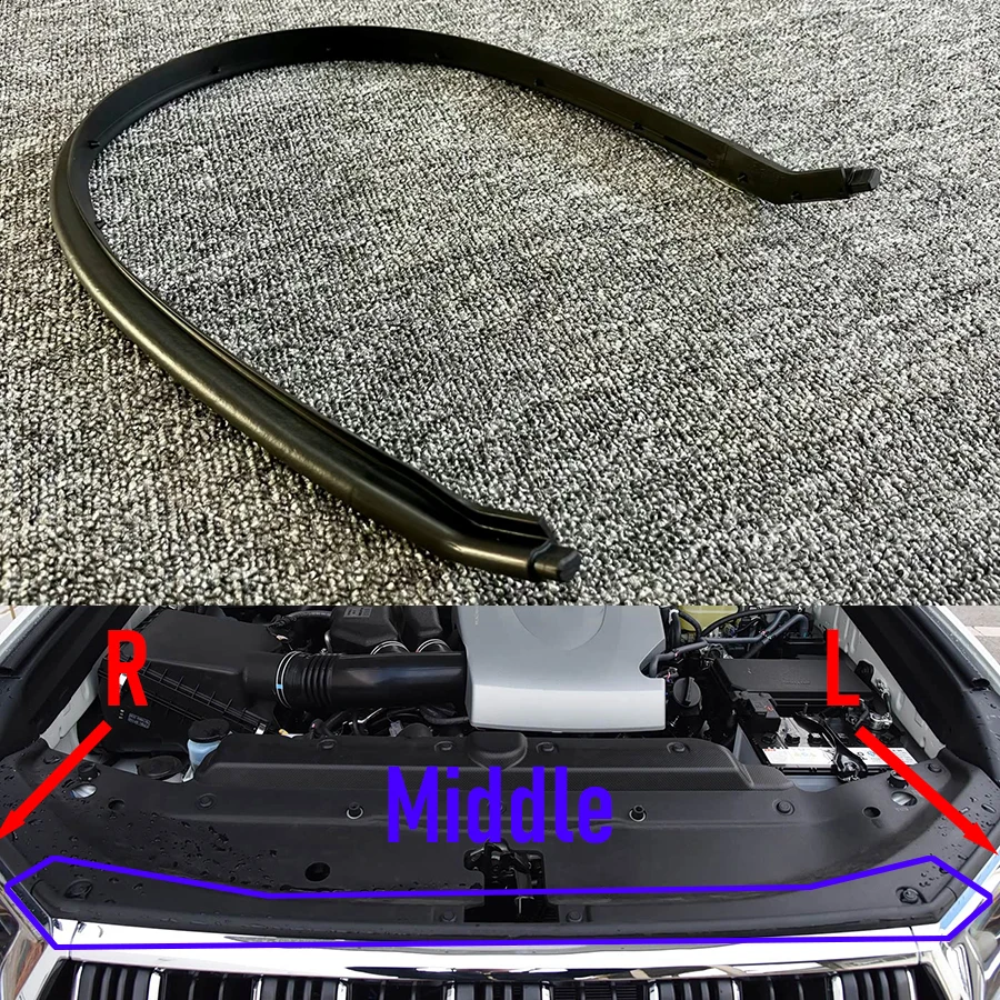 Wooeight 1Pc Front Headlight Acoustic Seal Strip Engine Hood Waterproof Seal Strip For Toyota Land Cruiser Prado LC150 2018-2022
