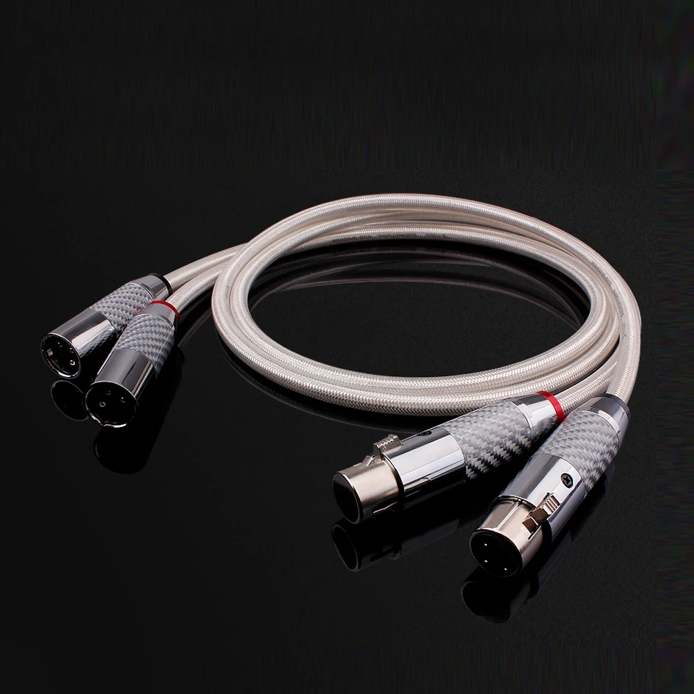 OCC Plated Silver XLR Audio Cable with Shielding Anti-interference Cable Mixer Microphone Balance Line