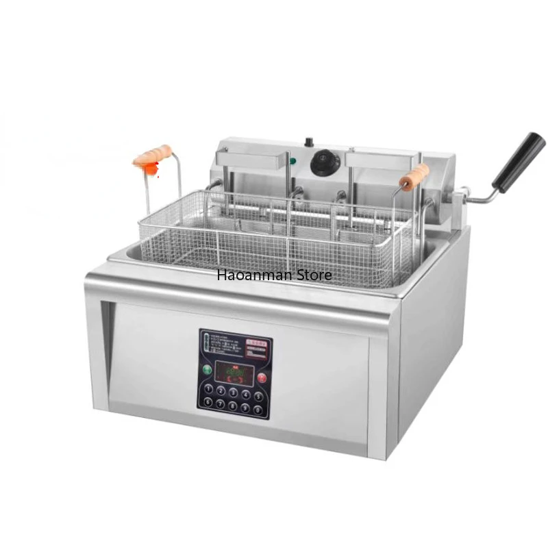 Electric fryer timed frying of chicken chops single cylinder double cylinder intelligent fully automatic lifting large capacity