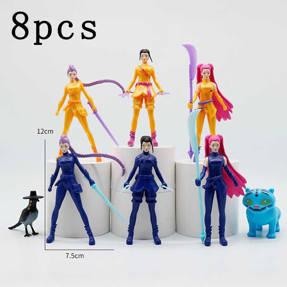 NEW Kpop Demon Hunters Figure Cartoon Hunters Tiger Rumi/Mira/Zoey Action Figure PVC Desktop Decoration Model Doll Toy Kids Gift