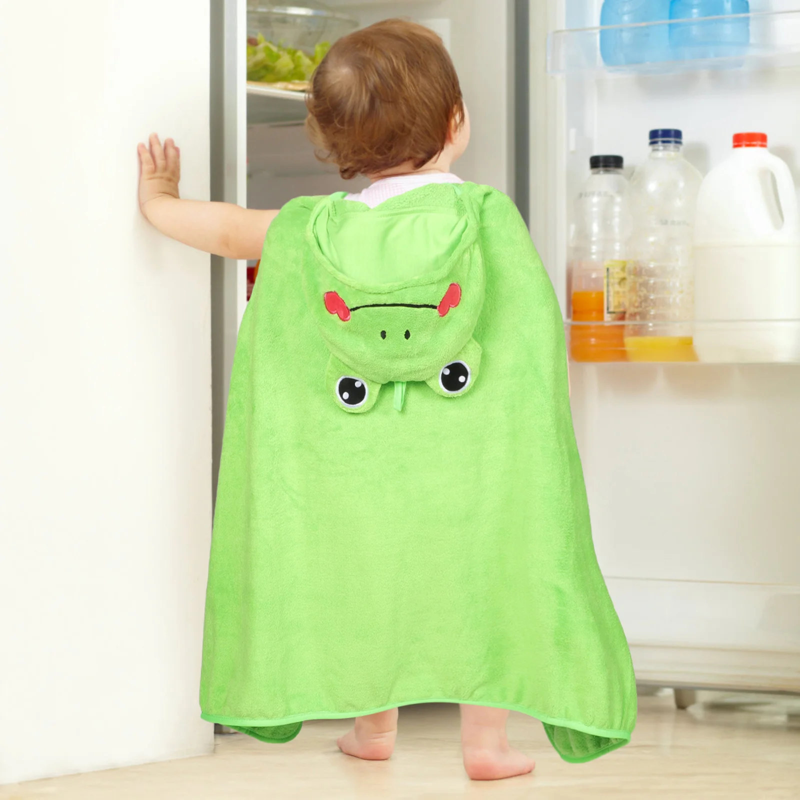 

Kids Hooded Bath Towel Cute Animal Cartoon Pattern Super Absorbent Toddler Bathrobe Shower Wrap Soft Comfortable Children Bath