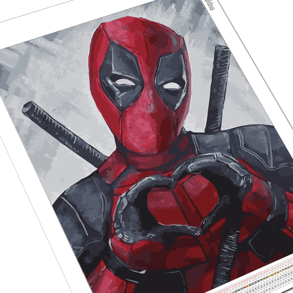 Disney Drawing By Numbers Deadpool Coloring Paint Kit For Adults Marvel Cartoon No Frame Anti Hero HandPainted DIY Gift