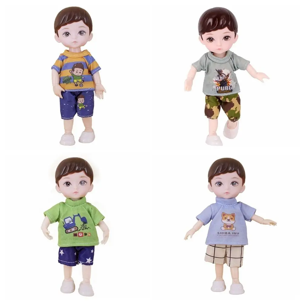 13 bambole snodate 16cm BJD Little Boy Doll 3D occhi simulati bambola con cerniera mobile 16cm simpatica bambola BJD con vestiti