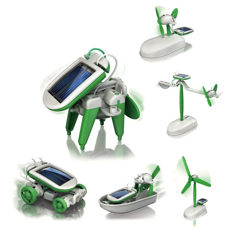 6-in-1 Solar-Power Robot Kit giocattoli assemblaggio nave Fan mulino a vento giocattoli per auto laboratorio scientifico fai da te bambini educativi gadget solari 2020