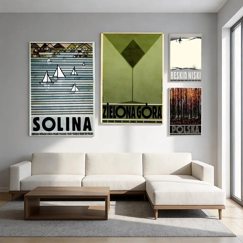 Retro Original Poland Local Pictorial Podhale Kocie Gory Poster Premium HD Self-Adhesive Wall Decor – Peel & Stick, Residue-Free