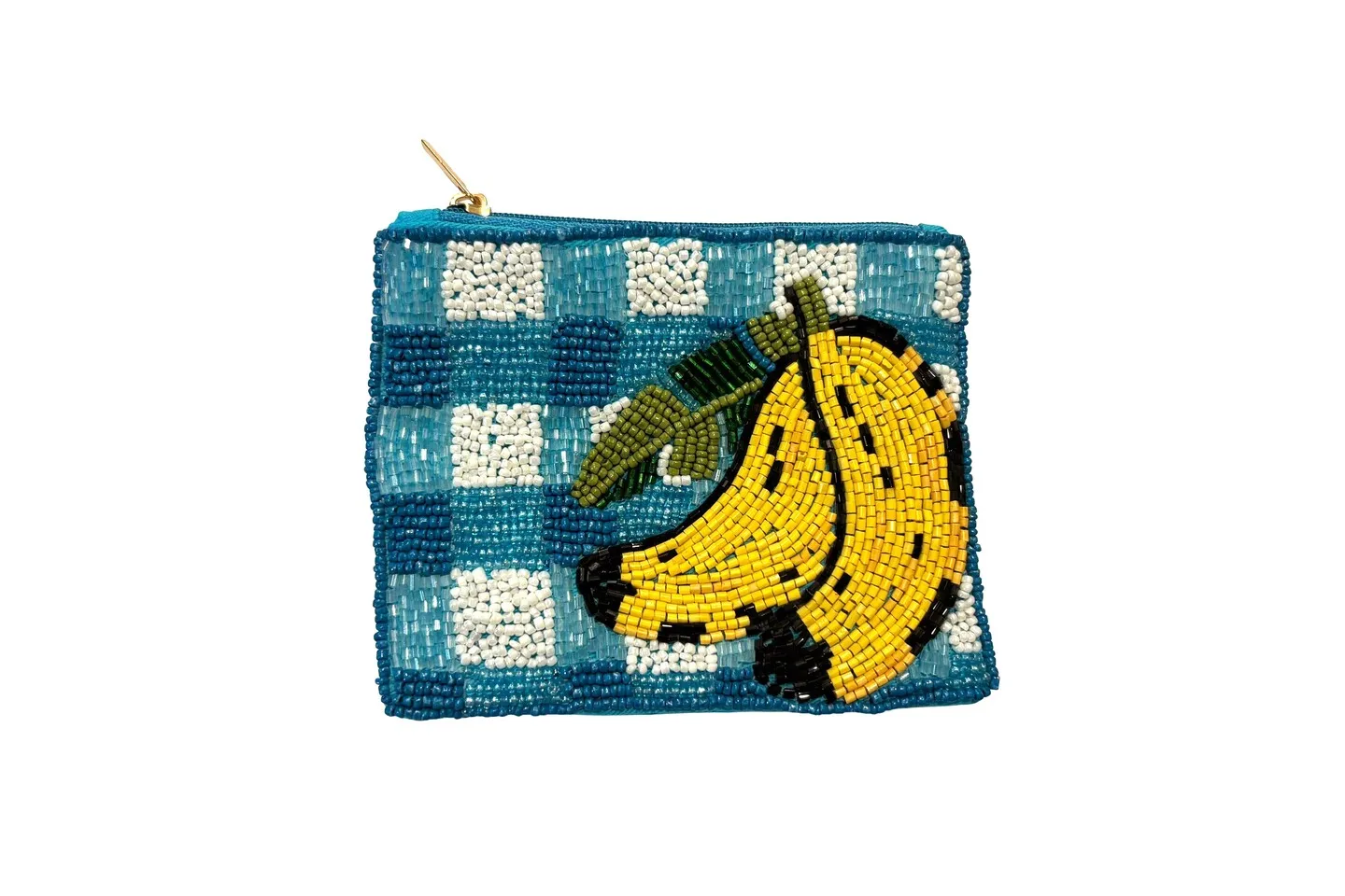 Handmade Beaded Coin Purse Tropical Fish Pattern Zipper Pouch Small Wallet for Coins Lipstick AirPods