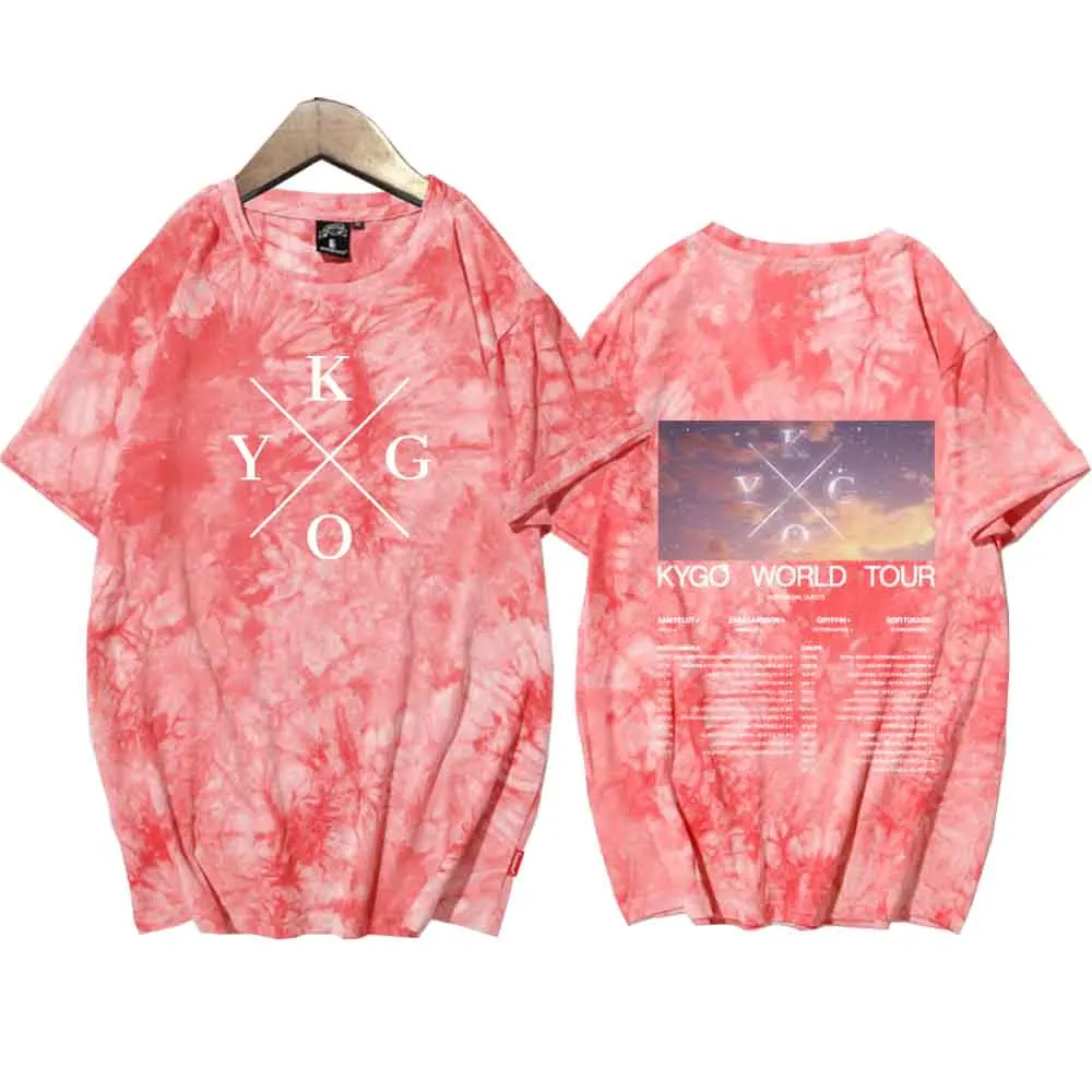 Kygo World Tour 2024 Tie Dye Shirts Man Woman Harajuku Zomer Casual Tee Tops Reguliere Tops Unisex Oversized