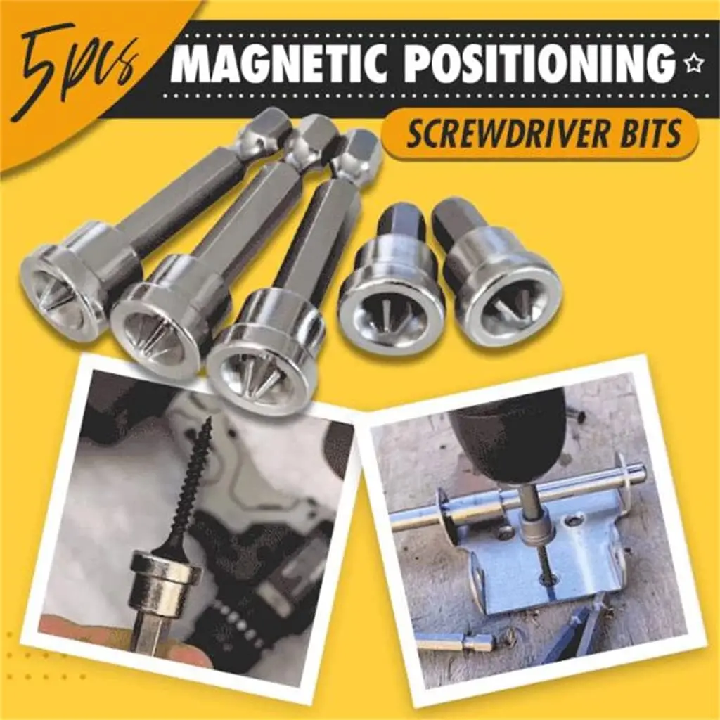 

5/10PCS Drywall Screwdriver Bits with Depth Stop Collars, Precise Flush Screw Setting for Plasterboard & Wood