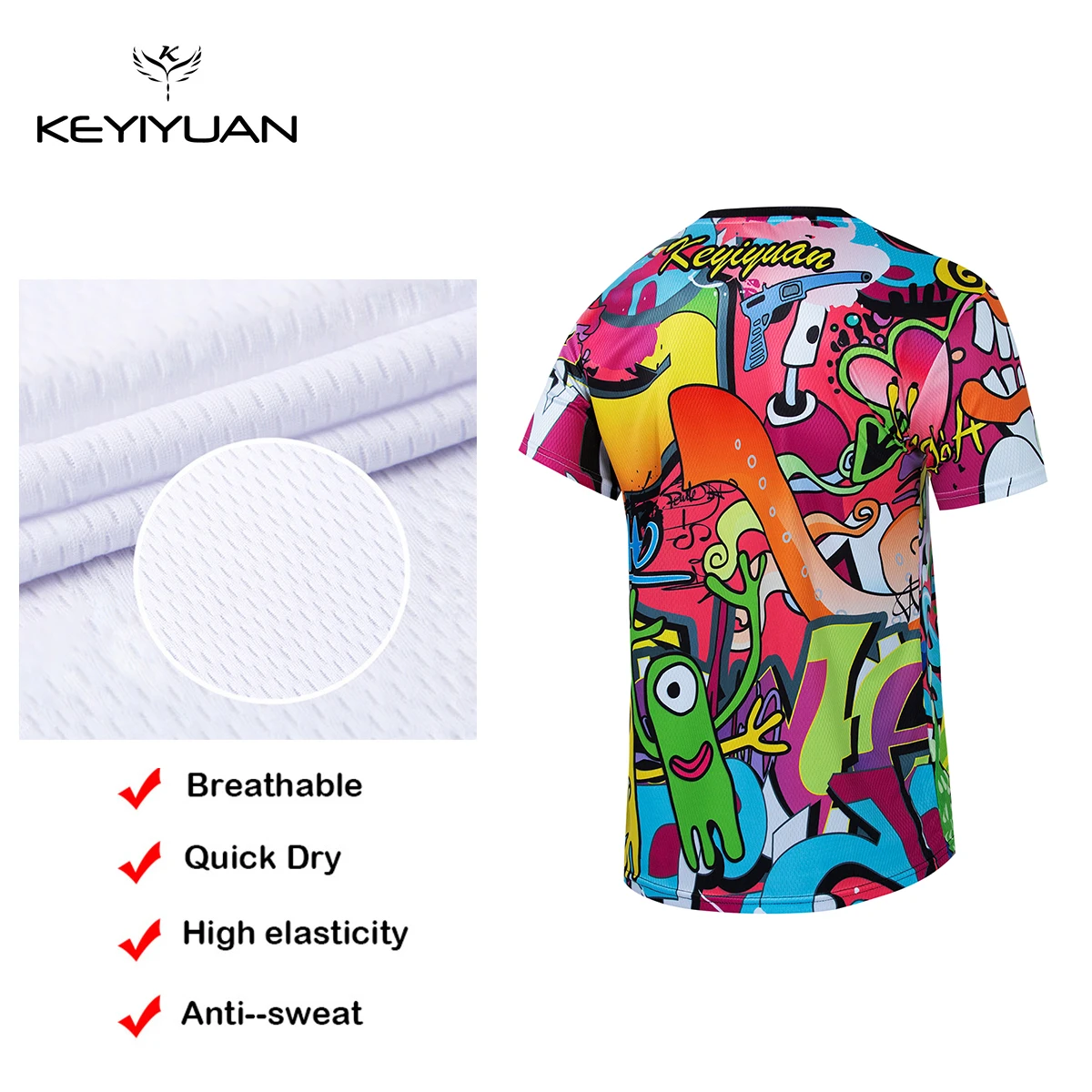 KEYIYUAN New Men Short Sleeve Motorcycles Cycling Jersey Motocross T-shirt Bike Clothes Triathlon Sportswear Camiseta Mtb