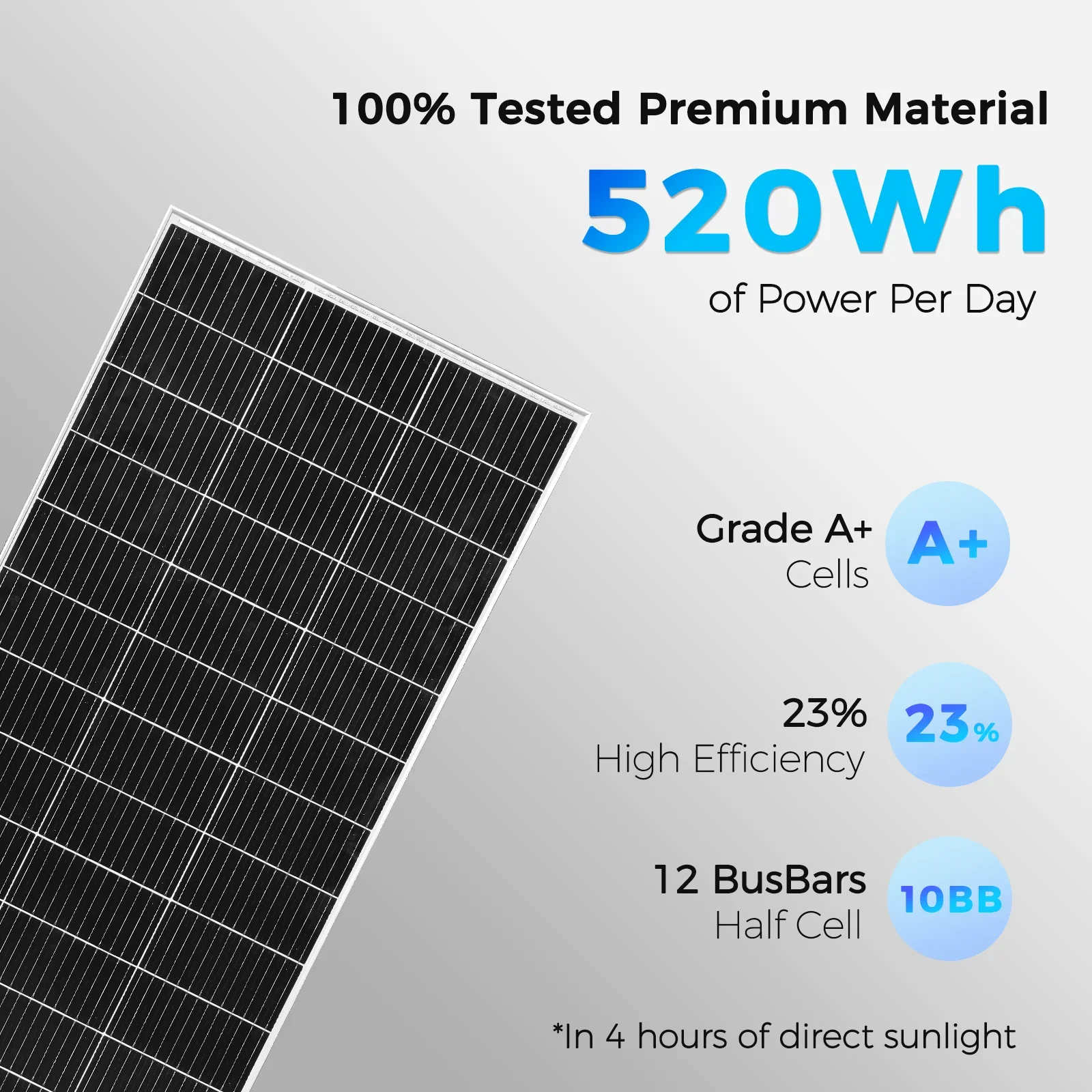 200W Zonnepaneel Hoge Efficiëntie Glas Zonnepaneel Kit Monokristallijn Fotovoltaïsch Paneel met Frame 12V voor Thuis Offgrid Systeem - Afbeelding 3