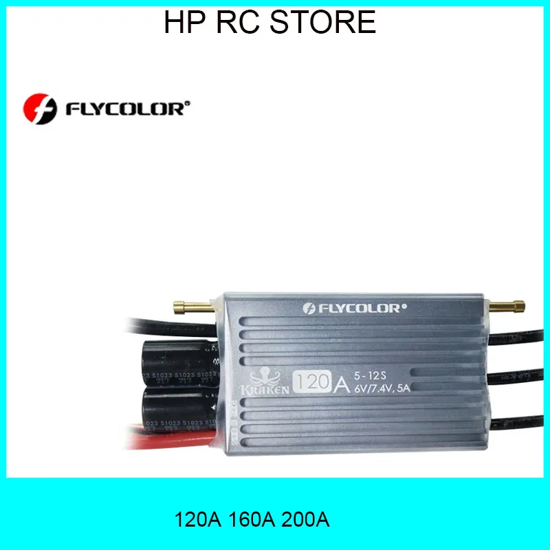

FLYCOLOR KRAKEN HV 120/160/200A Boat ESC – 5-12S Lipo, 12S Support, Mobile Phone APP Adjustable for RC High Voltage Boats