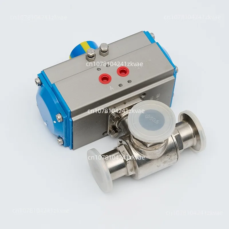 AQ684-5F Pneumatic three-way ball valve Stainless steel clamp quick-loading pneumatic valve