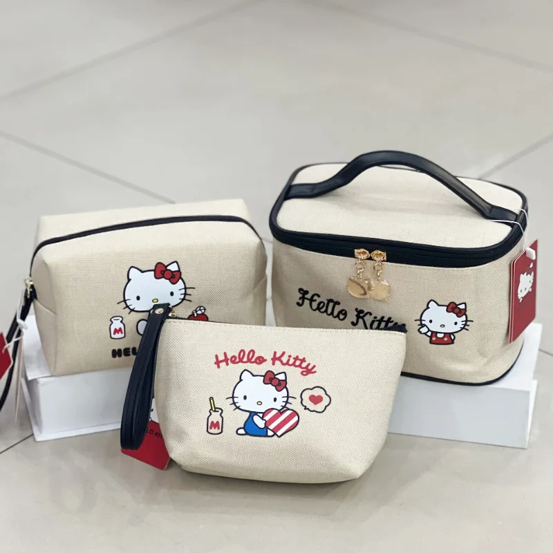 

Косметичка Hello Kitty, футляр для косметики, женская косметичка для карандашей, милая сумочка для туалетных принадлежностей, дорожный органайзер, милый кошелек для губной помады