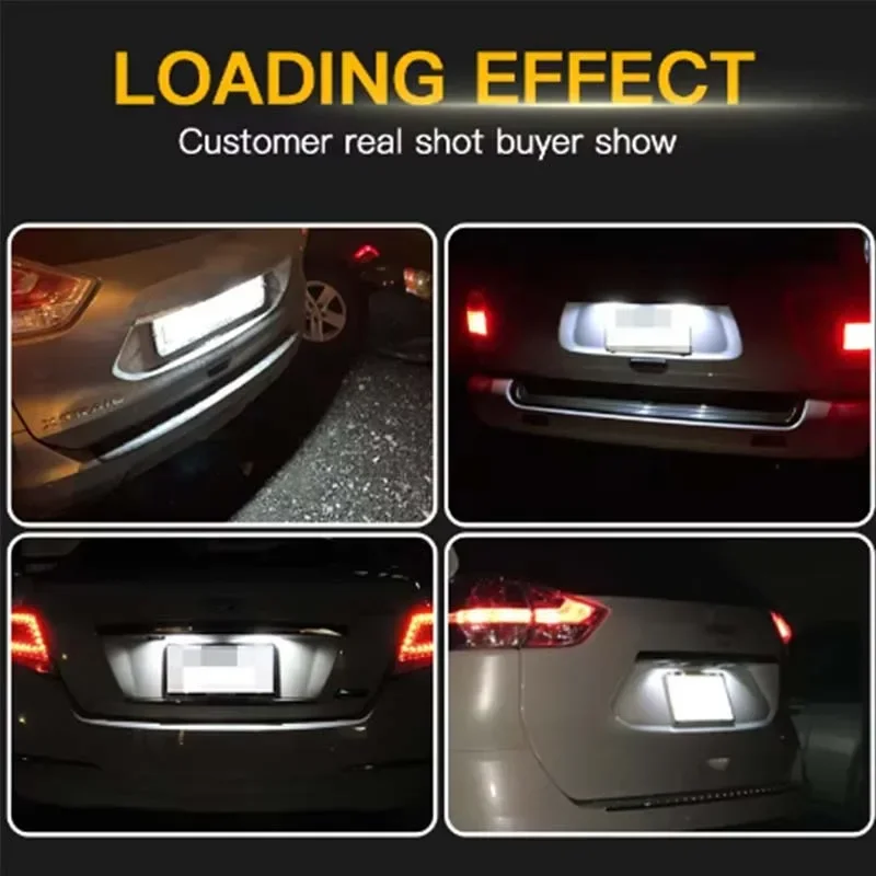 لمرسيدس بنز E C CLS SLK الفئة S203 W211 S211 W219 AMG تسلا نموذج S الأبيض LED رقم الترخيص لوحة ضوء مصابيح سلع السيارات