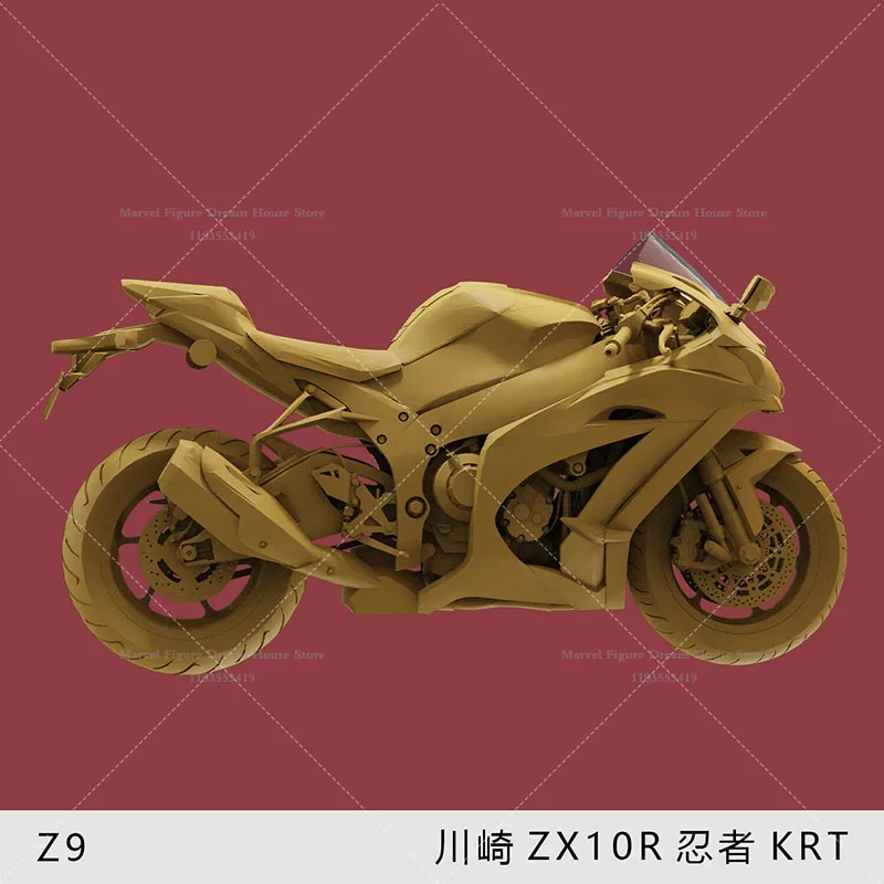 1/64 1/43 Scale Miniature Scene Dolls Un-panited White Figure Mini Retro Performance Motorcycle‌ Model Accessory Micro Toys