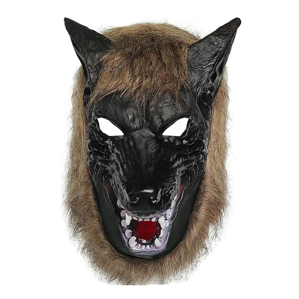 Halloween Horror-Maske aus Latex mit Wolfskopf und Krallen-Handschuhen, Werwolf-Verkleidungsmaske für Karneval, Cosplay und Kostümpartys – Detail 6