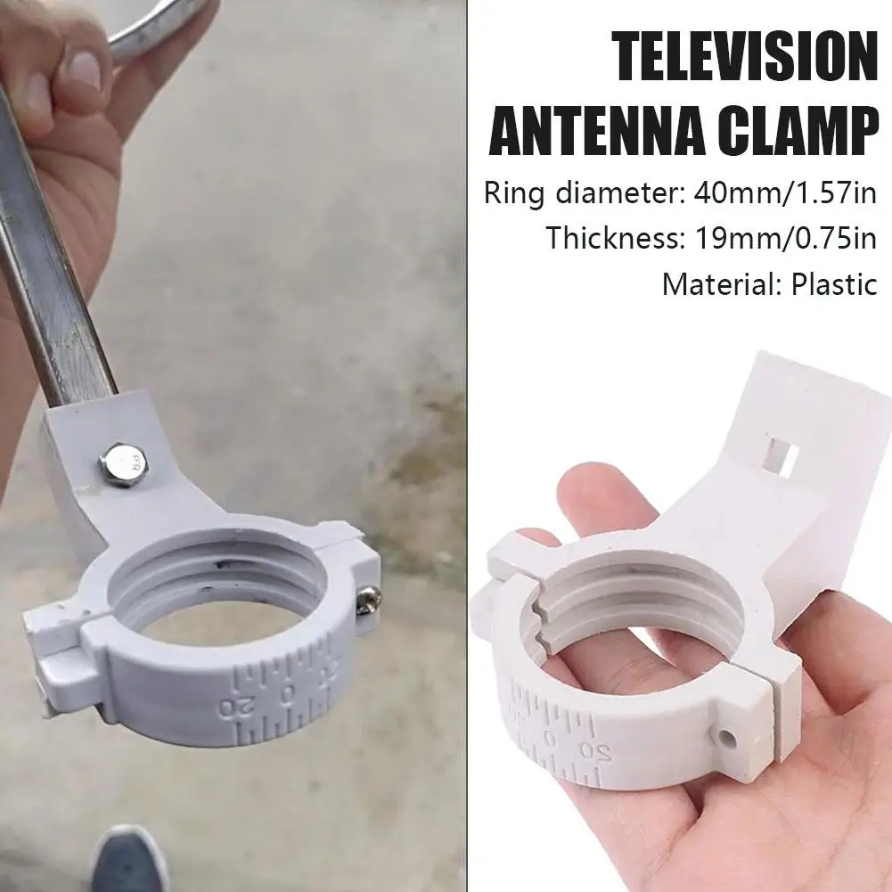 High Frequency Head Clamp TV Antenna Jig Bracket Clamp White KU Fixed LNB Plastic Mounting Thickened Tuner Jig Household