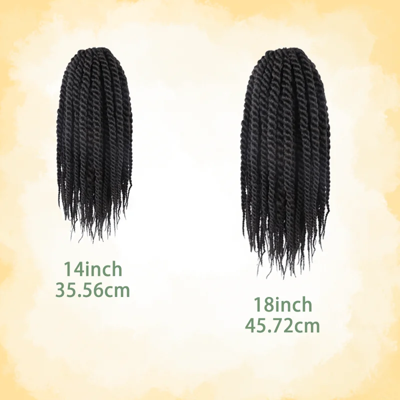 Ombre Jumbo Сенегальские завитки Вязаные крючком волосы Предварительно закрученные в петлю 3 упаковки 14/18 дюймов Гавана Твист Вязание крючком Синтетические плетения волос