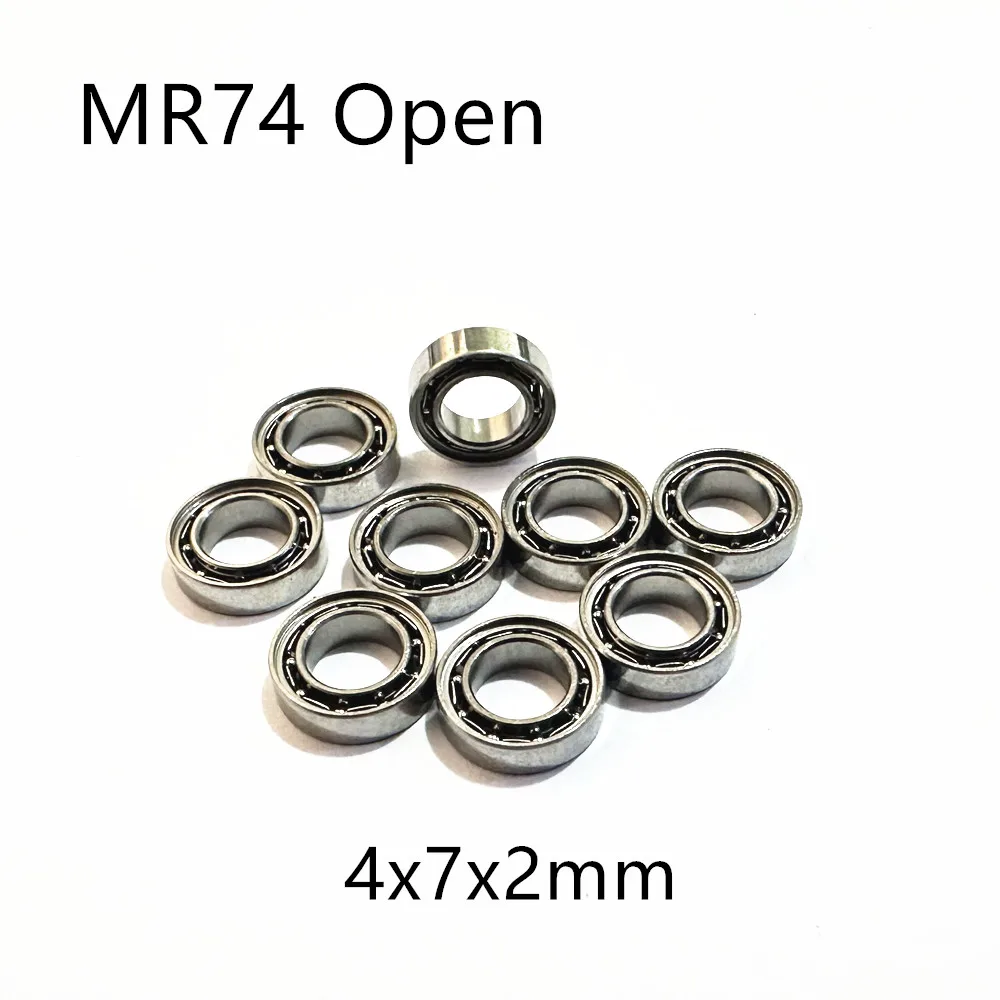 10pcs Miniature Ball Bearing MR74 Open No Cover 4x7x2mm Small Air Model Motor Bearings