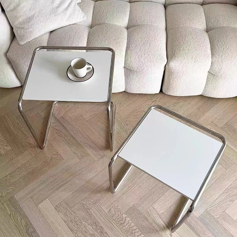 Medieval coffee table simple tempered glass sofa side a few small  home Nordic style living room side table light luxury style