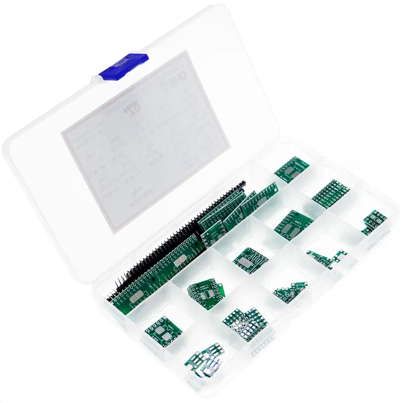 Imagem -05 - Placa Pcb Kit Caixa Smd Volta para Dip Adaptador Conversor Placa Sop8 Sop10 Sop14 Sop16 Sop24 Sop28 70 Peças