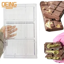 Dubai Chocolate Bar Mold Polycarbonate For Professional Candy Bakery Baking Kitchen Pastry Bakery Confectionery Utensil Tools