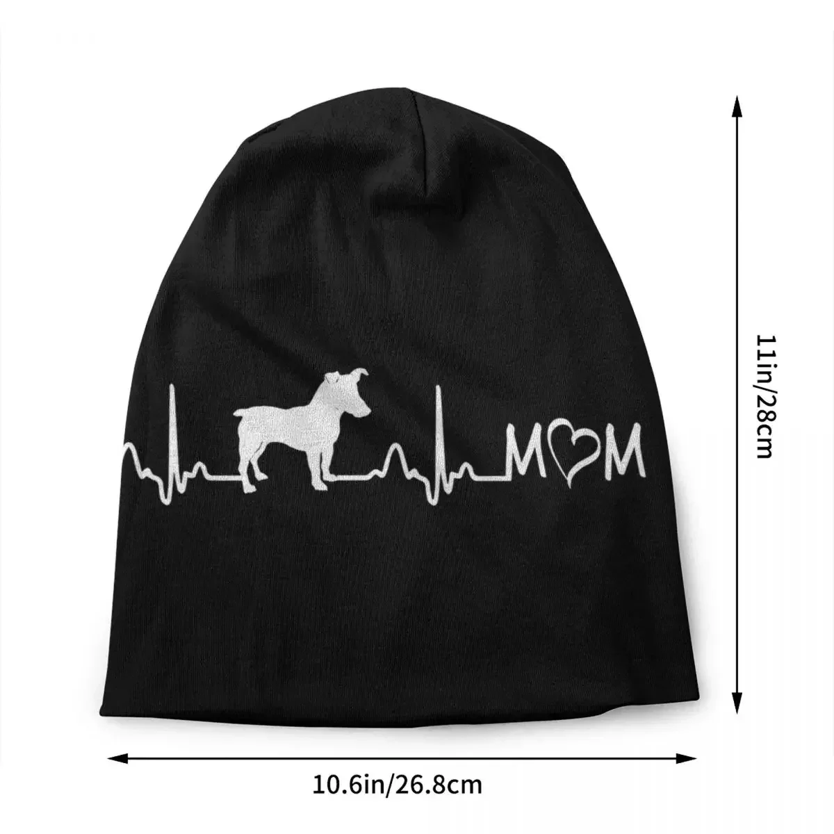 Heartbeat EKG Parson Russell Terrier Mom Skullies Beanies Caps Unisex Trend Winter Knitting Hat Adult Animal Pet Bonnet Hats