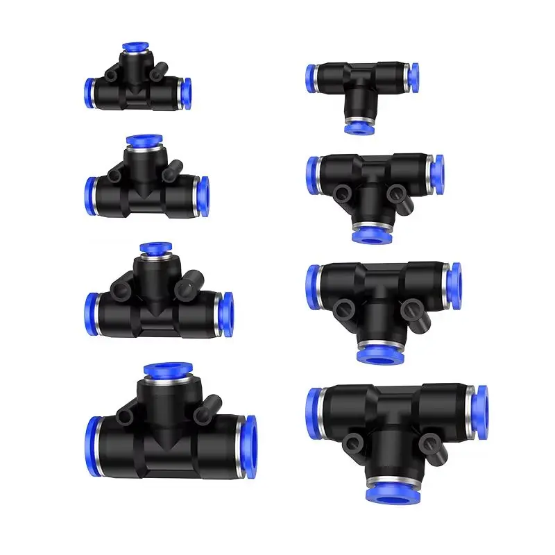 1PCS/10PCS 4/6/8/10/12mm PE PEG Pneumatic Air Connector Quick Fitting Tee Reducer 3 Way T-shaped Plastic Pipe Hose Connector