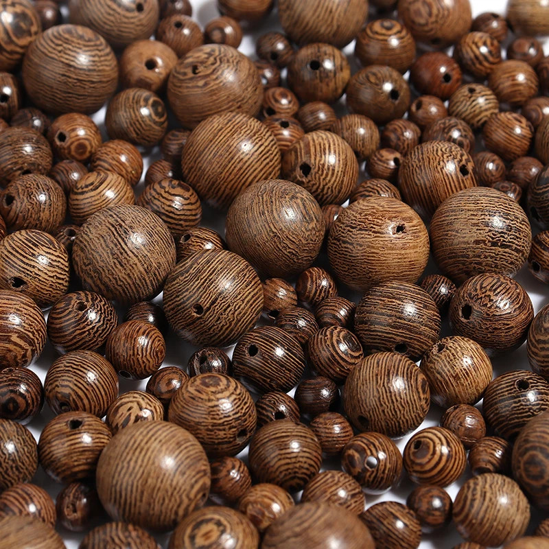 

20-100Pcs 6/8/10/12/15mm Natural Wooden Beads Stripes Loose Spacer Round Wood Beads For DIY Handmade Bracelet Necklace Wholesale