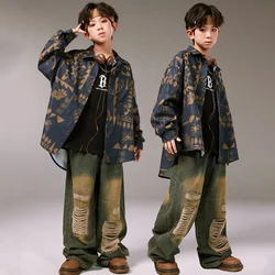 2023 Hip Hop Dance Costumes For Kids Loose Shirts Hiphop Pants Suit Girls Jazz Modern Dance Performance Stage Clothes DQS14989