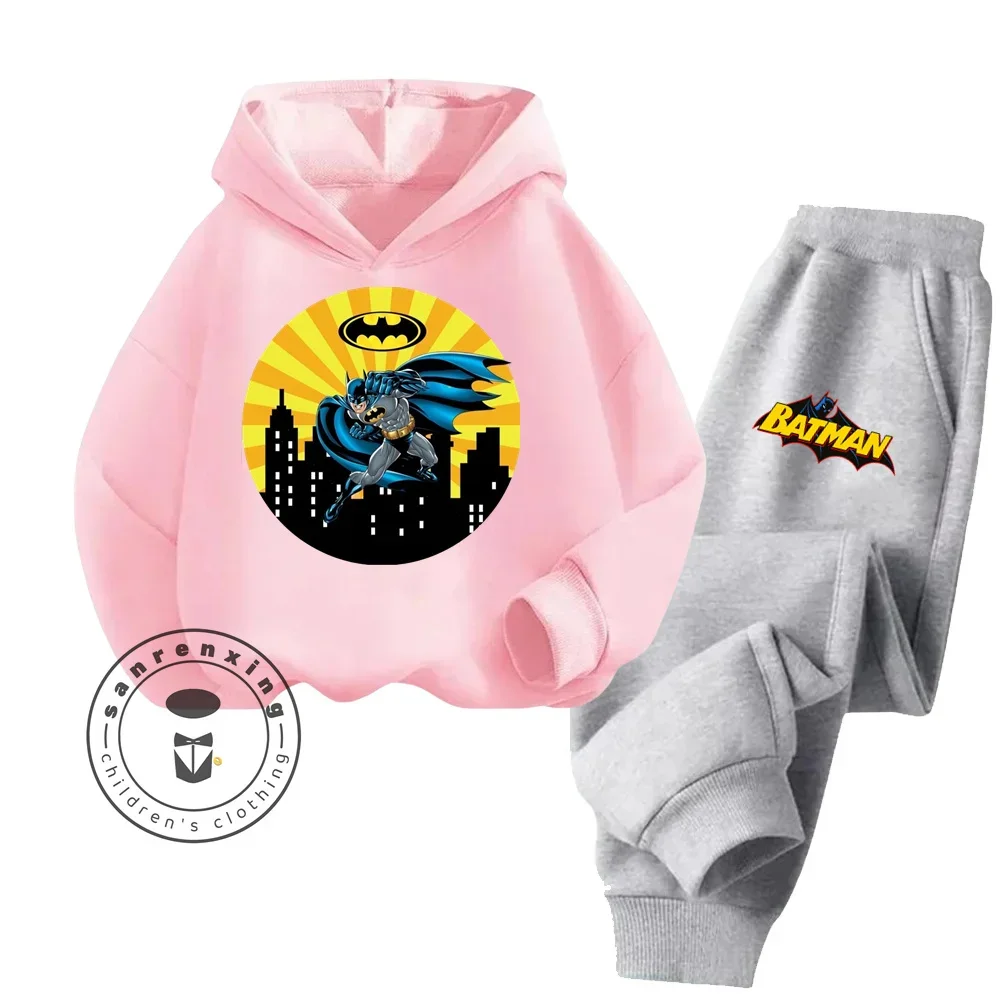 Cute Batman Print Outdoor Clothing for Kids from 1 to 12 Years Old Baby Clothing 2024 Kids Clothing Girls Kids Suit Fashion