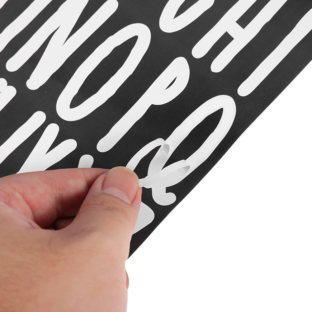 

6pcs White Alphabet Letter Stickers Self Adhesive Vinyl Decals Mailbox Labels Removable Small Size Waterproof PVC