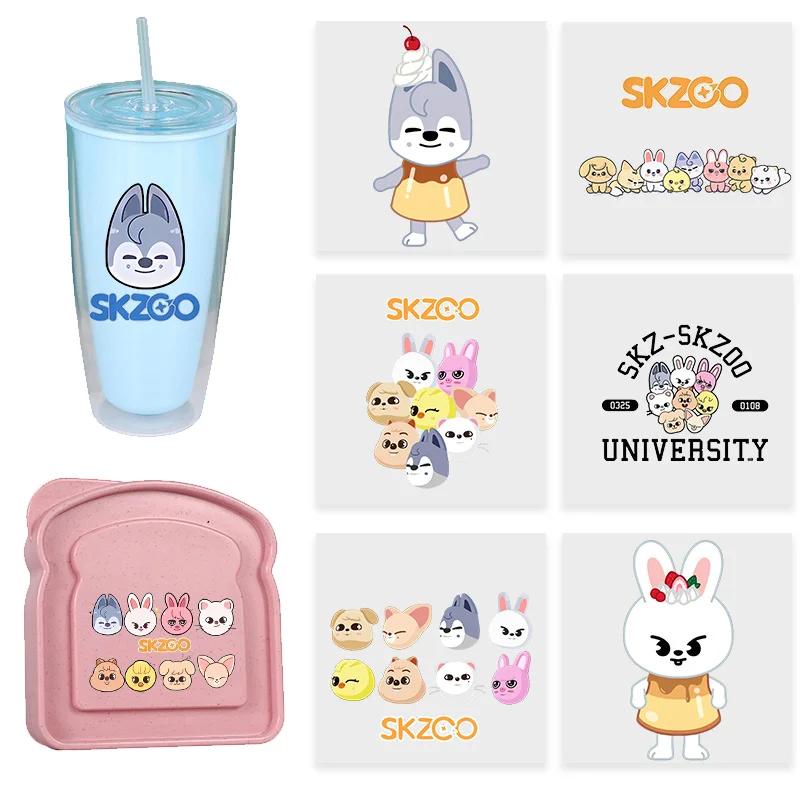 

Skzoo Sticker Anime DTF UV Transfer Stickers for Bottle Lunch Box Phone Case Motorcycle Decoration Fans Merch Cute Accessories