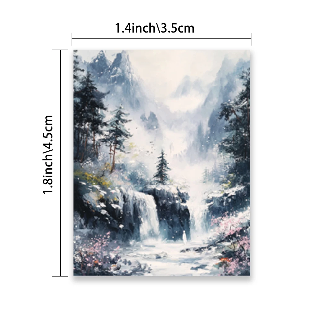 64 pcs, Old Style Scenery Creative Stickers, Stamp Stickers, DIY Scrapbooking, Books, Laptop, Mobile Phone, Holiday Gift or Rewa
