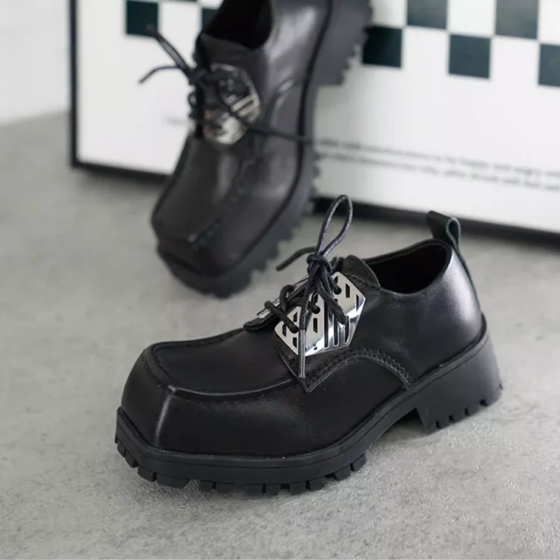 รองเท้าตุ๊กตา BJD สำหรับ ID75 YC77 AM77 UF75 รองเท้าหนังสีดำแฟชั่นตุ๊กตา อุปกรณ์เสริมตุ๊กตา ของขวัญ DIY