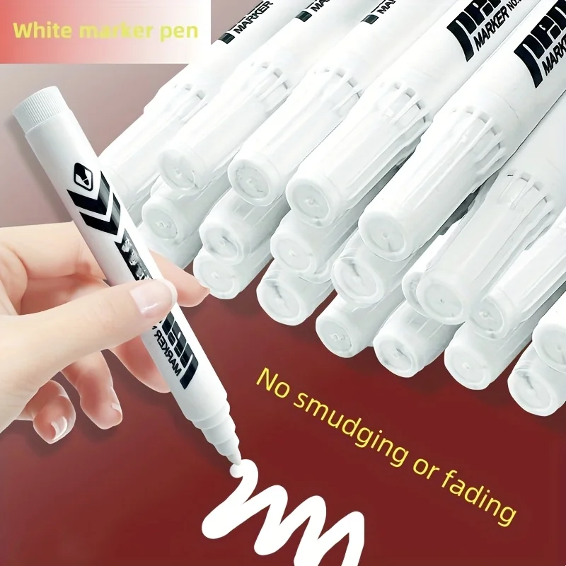 

4/9/15pcs Marker Pens - High-Quality Non-Smudging Oil Ink, Medium Tip for Plastic/Glass/Metal Surfaces - Ideal for Calligraphy