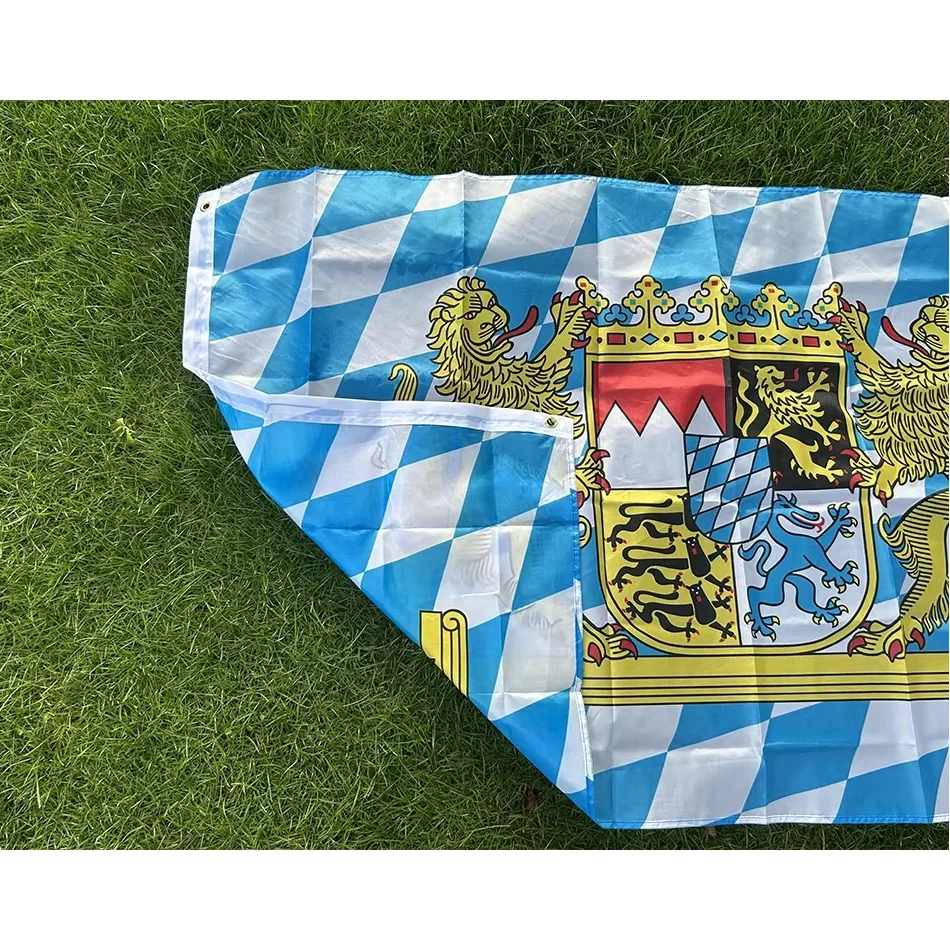 TIKI-FLAGGE, 90 x 150 cm, deutsche bayerische Flagge, Deutschland, bayerisches Banner, Polyester-Löwe, bedruckt, fliegende Oktoberfest-Flaggen für Dekoration