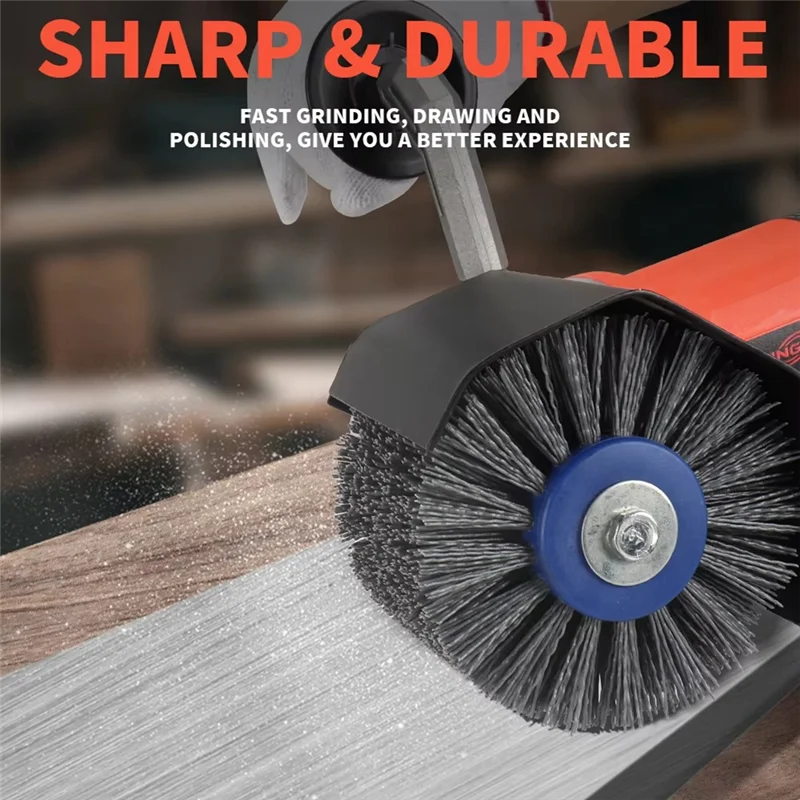 

ABPR-120X100x19mm Nylon Abrasive Wire Drum Polishing Wheel Electric Brush For Woodworking Metalworking Brush Tool