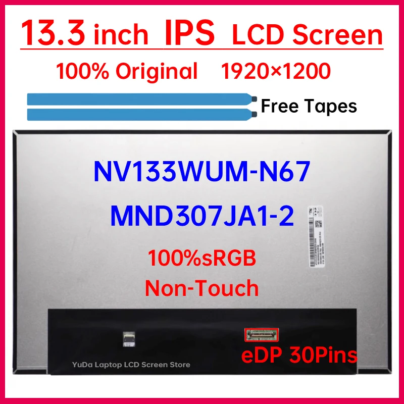 

13.3 Inch IPS Laptop LCD Screen NV133WUM-N67 MND307JA1-2 For Lenovo ThinkPad Z13 Gen 1 21D2 21D3 Display Matrix Panel eDP 30 Pin