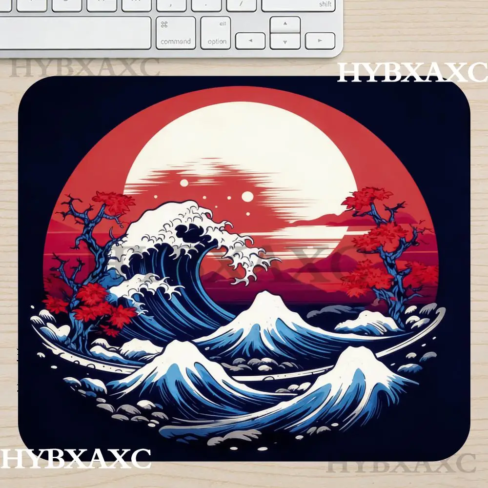 

HYBXAXC Japanese Waves Desk Mat Gaming Mouse Pad Speed Computer Gamer Deskmat Mausepad Office Accessories Mouspad Mats Mause