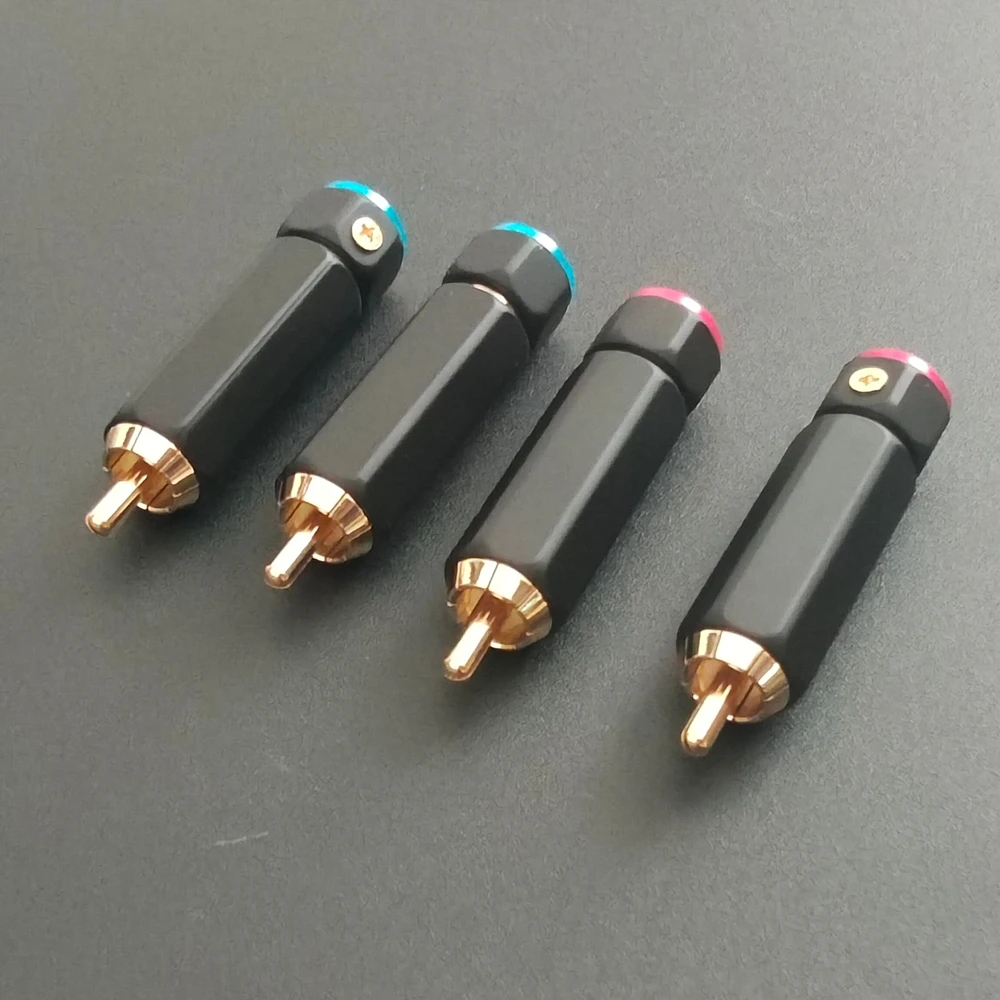 4 Stück Palic Hochwertige Vergoldete RCA-Stecker mit Lötanschluss A/V-Anschluss HIFI-Stecker für DIY RCA-Kabel – Detail 6
