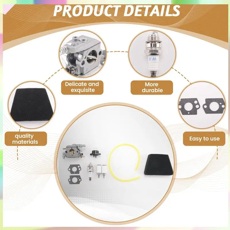 

B23B Carburetor Air Filter Set For Partner 351 352 370 371 390 391 401 420 422 Chainsaw 5300718-21 For Walbro 33-29
