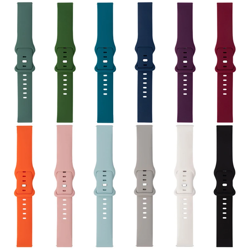 Huawei Watch用のソフトシリコンベルト,シルバーバックル付きのスマートウォッチストラップ,ラバーウォッチ用,22mm