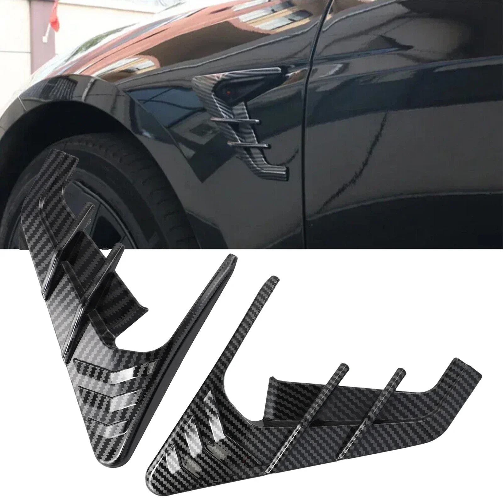 13) Glossy black Car Side Camera Indicator Protection Cover Trim for Tesla For Model 3 Y Perfect match Easy installation